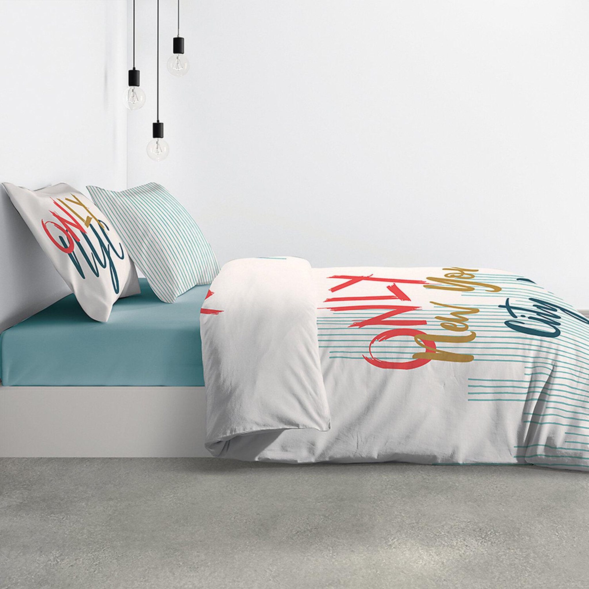 Voir la diapositive 2 : Les Ateliers du Linge Parure de housse de couette 100% coton 57fils only