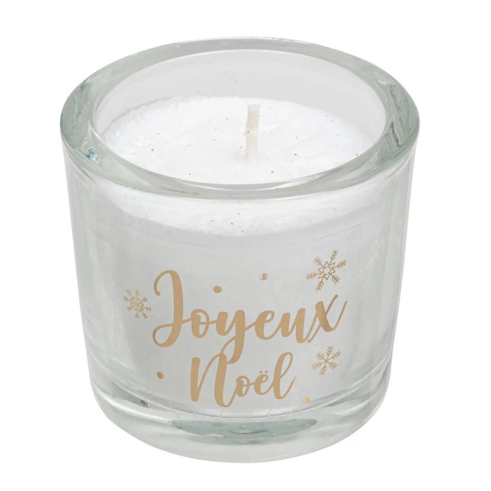 Voir la diapositive 1 : ATMOSPHERA Bougie déco  joyeux noël  6cm blanc