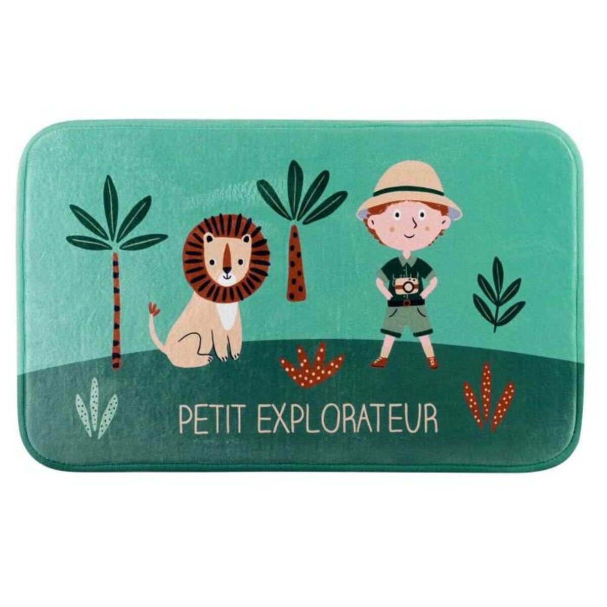Paris Prix Tapis Enfant  Léo l'Explorateur  45x75cm Vert