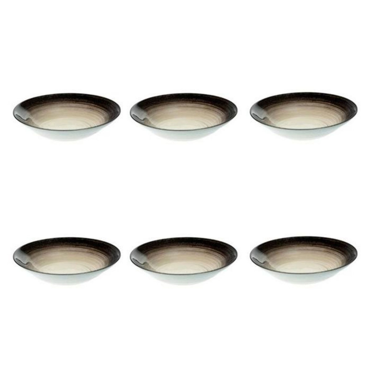 SECRET DE GOURMET Lot de 6 Coupelles  Jem  20cm Noir & Argent