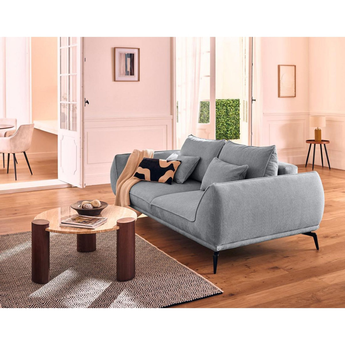 LISA DESIGN Arica - canapé droit 2 places en tissu texturé