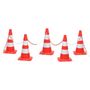 Voir la diapositive 2 : VIDAXL Ensemble de cones avec 10 m de chaîne Rouge et blanc