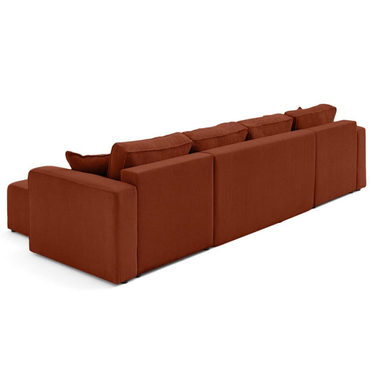 BEST MOBILIER Topaze - canapé panoramique en u 7 places convertible avec coffre en velours texturé