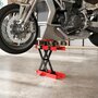 Voir la diapositive 2 : HOMCOM Support béquille de moto arrière lève moto arrière hauteur de levage 9,5-40 cm 500 Kg max. acier rouge noir