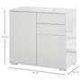 Voir la diapositive 3 : HOMCOM Commode buffet meuble de rangement 2 tiroirs 2 portes avec étagère 79 x 36 x 74 cm blanc