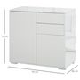 Voir la diapositive 3 : HOMCOM Commode buffet meuble de rangement 2 tiroirs 2 portes avec étagère 79 x 36 x 74 cm blanc