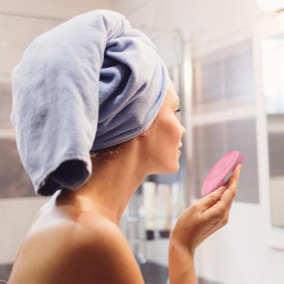 Paris Prix Brosse Nettoyante Visage  Électrique  10cm Rose