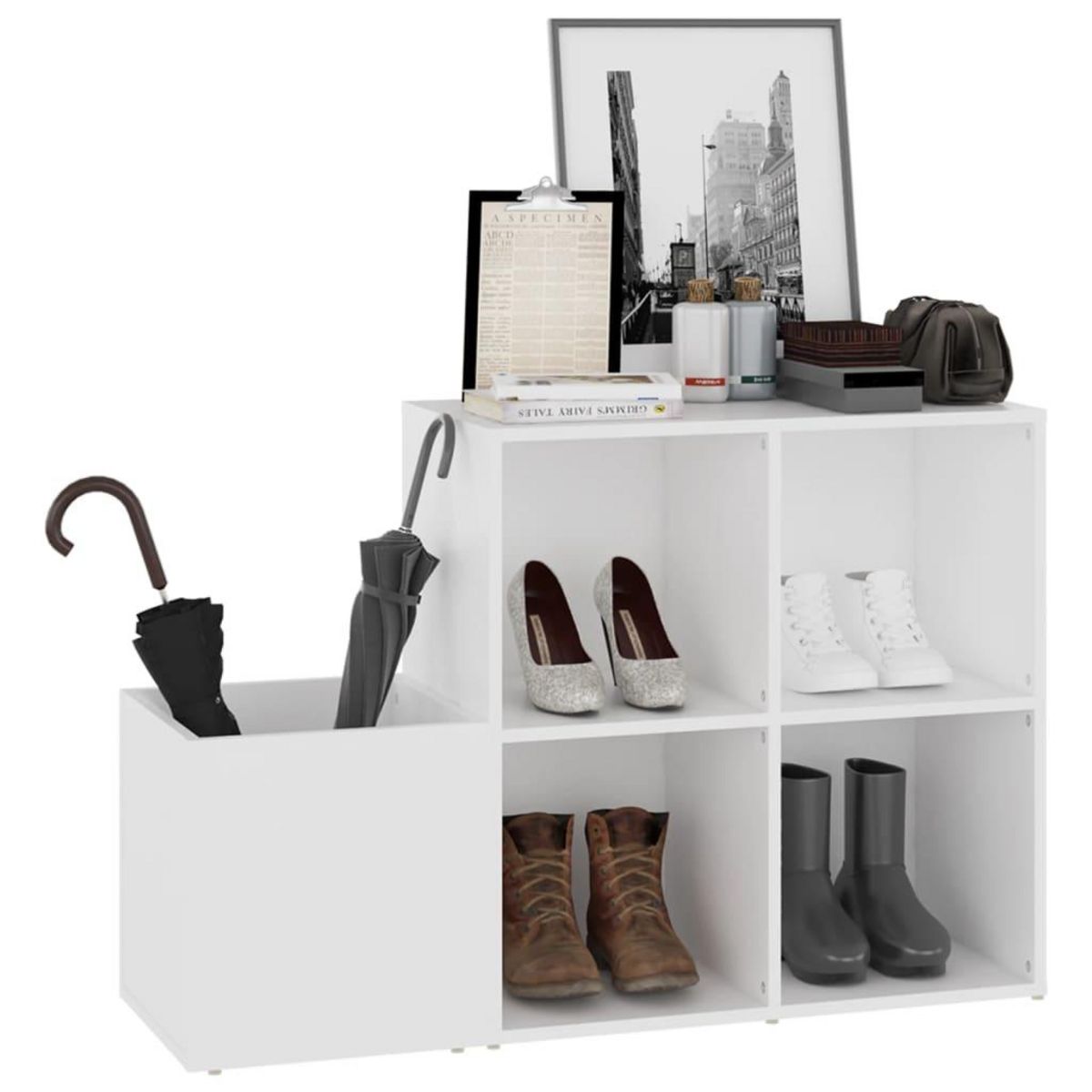 VIDAXL Armoire a chaussures d'entree blanc bois d'ingenierie