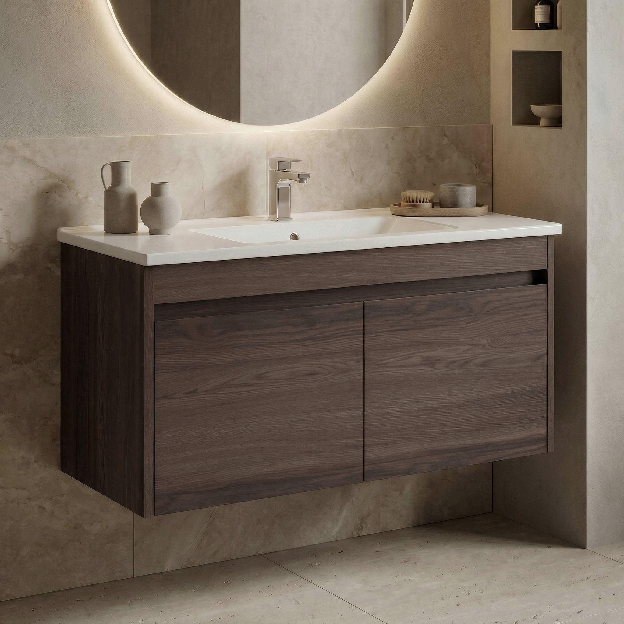 Voir la diapositive 2 : Habitat et Jardin Meuble Vasque  Side 100 v3  - 100 x 45 x 52 cm - Dark Walnut
