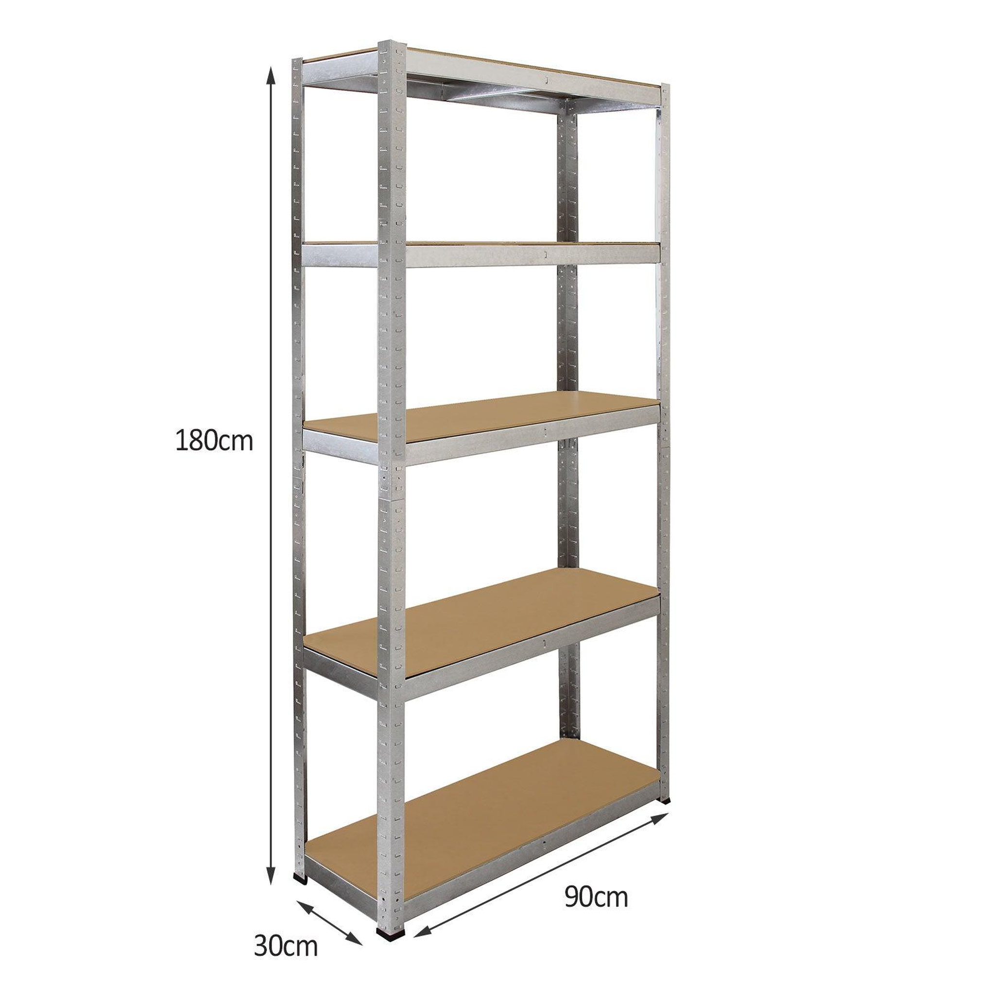 Voir la diapositive 5 : MONSTER RACKING Lot de 6 rayonnages galwix en acier galvanisÉ 90 cm x 30 cm x 180 cm