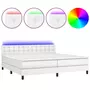 VIDAXL Sommier a lattes de lit avec matelas et LED Blanc 200x200 cm