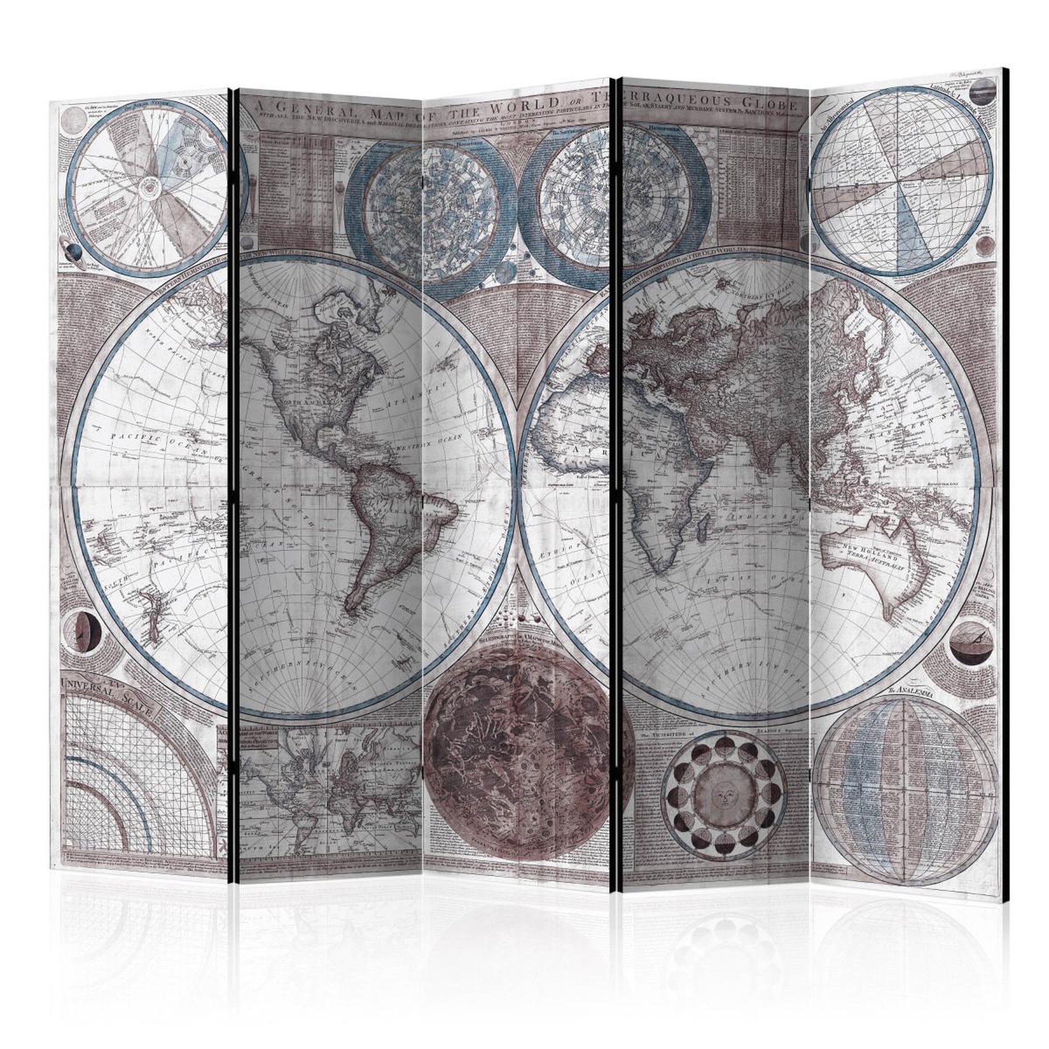 Paris Prix Paravent 5 volets  terraqueous globe  172x225cm