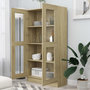 Voir la diapositive 3 : VIDAXL Armoire a vitrine Chene sonoma 82,5x30,5x150 cm Bois ingenierie