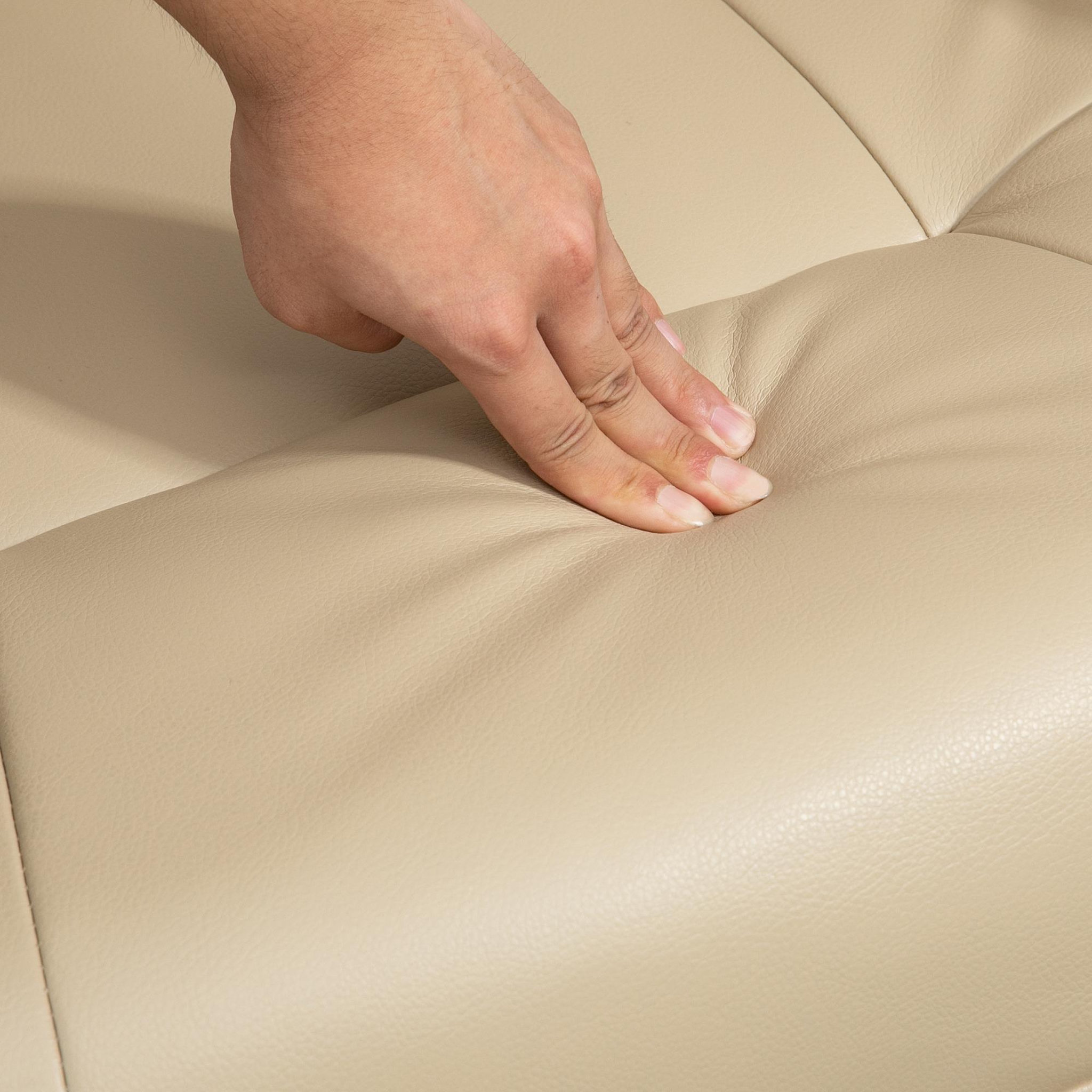 Voir la diapositive 3 : HOMCOM Fauteuil relax inclinable repose-pied réglable pivotant 360° bois synthétique crème