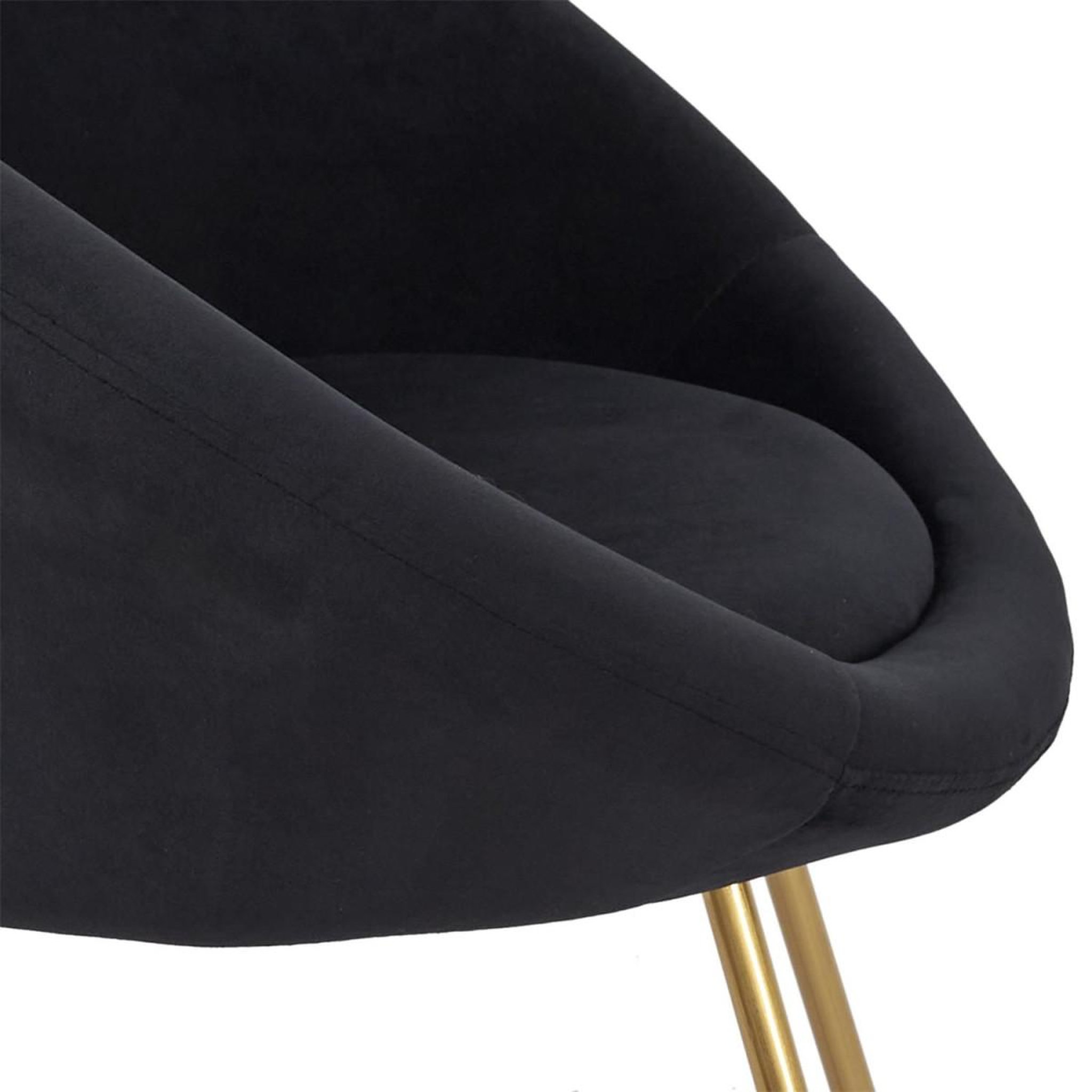 Voir la diapositive 6 : The Home Deco Factory Fauteuil Design Velours  Karl  83cm Noir