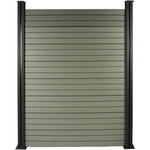 Habitat et Jardin Kit Clôture 1.6 x 1.2m composite - Kit de fixation offert - Gris