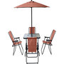 Voir la diapositive 1 : Habitat et Jardin Table et chaises de jardin avec parasol en métal  Convivia  - 4 places - Terracotta