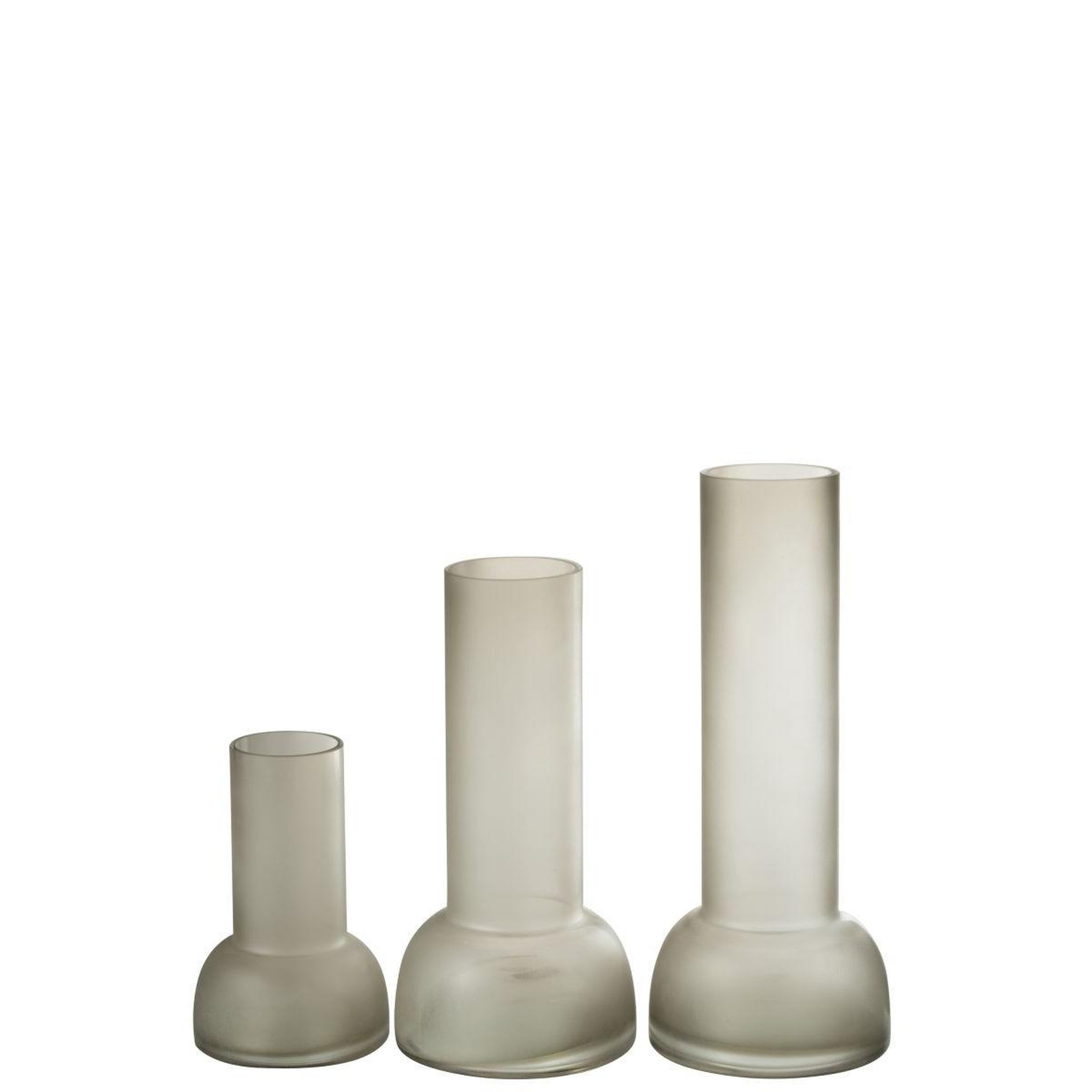 Voir la diapositive 5 : J-LINE Vase chandelier en verre  yoko  32cm grège