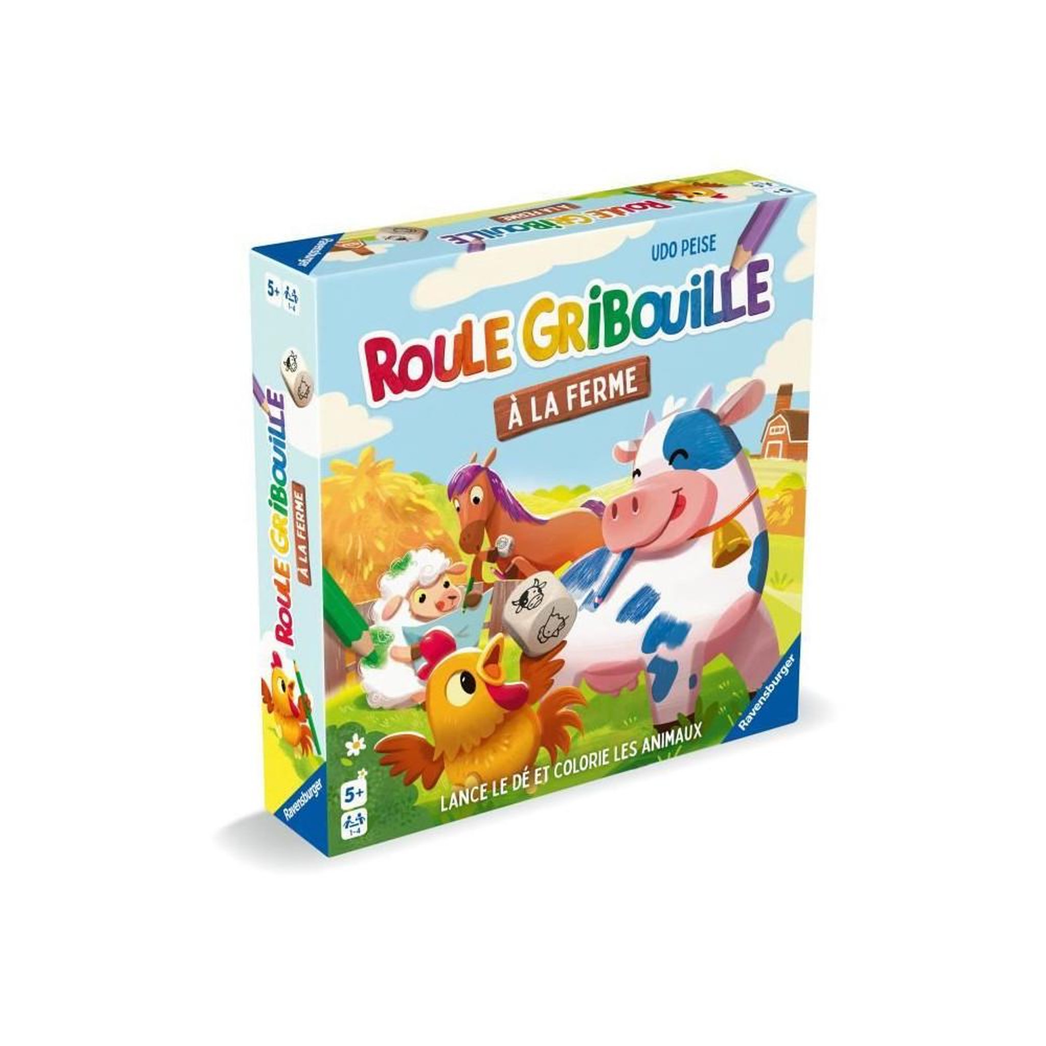 Voir la diapositive 3 : RAVENSBURGER Jeu classique Ravensburger Roule Gribouille a la ferme