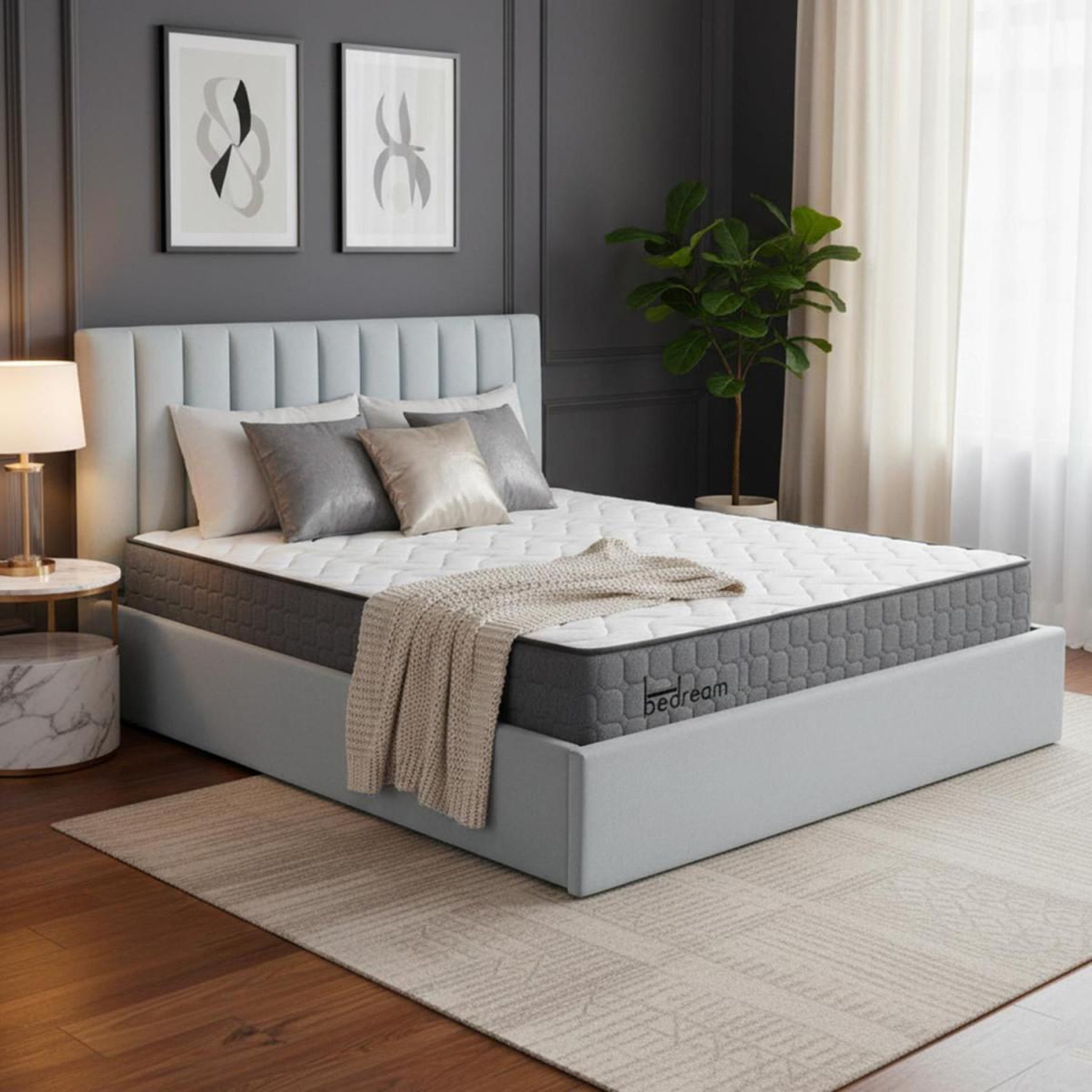 Voir la diapositive 6 : Paris Prix Pack lit coffre & matelas  dream & goodream  180x200cm argent