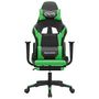 Voir la diapositive 3 : VIDAXL Chaise de jeu avec repose-pied Noir et vert Similicuir