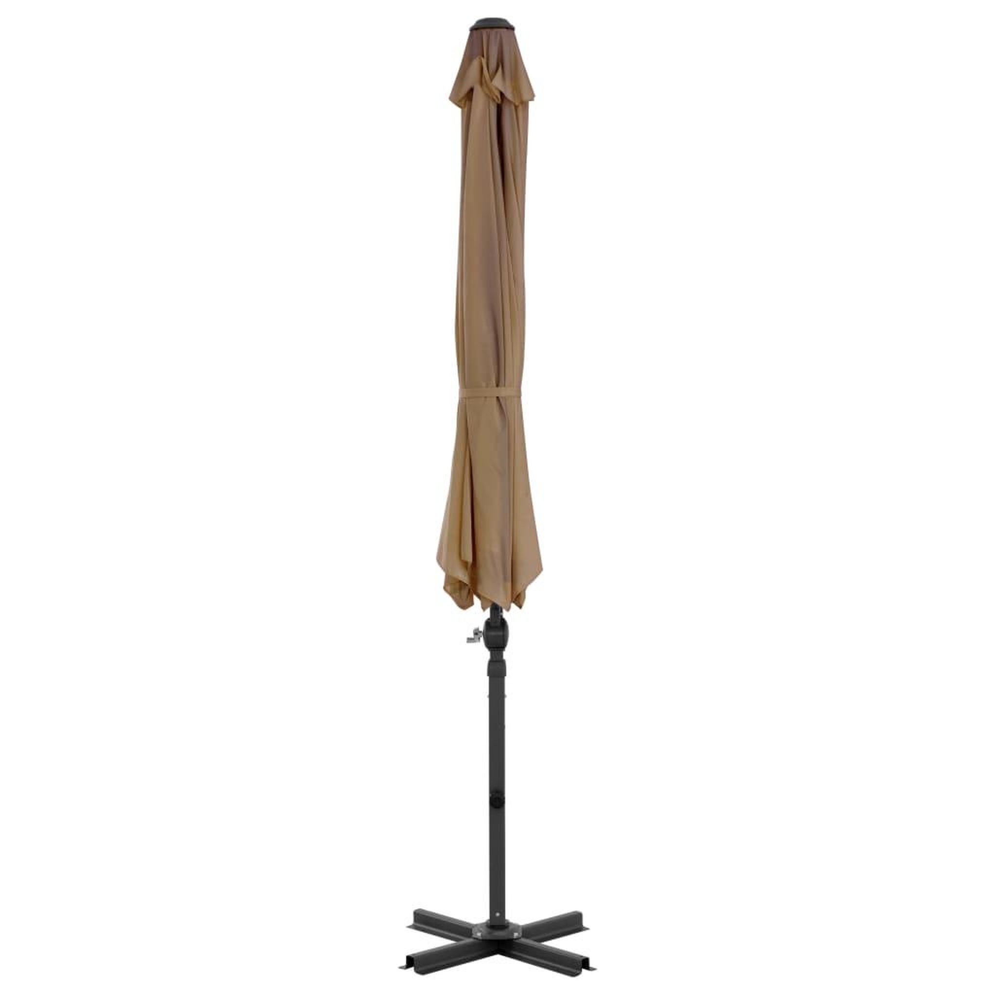 Voir la diapositive 3 : VIDAXL Parasol de jardin en porte-a-faux et poteau en aluminium taupe