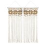 Voir la diapositive 1 : TOILINUX Lot de 2 Rideaux de fils détails macramé et pompons - 90 x 200 cm - Beige