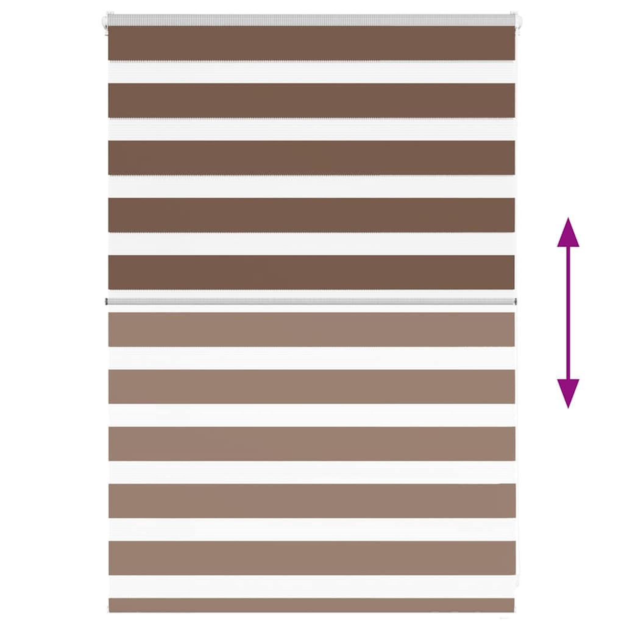 Voir la diapositive 5 : VIDAXL Store zebre marron 105x100cm largeur du tissu 100,9cm polyester
