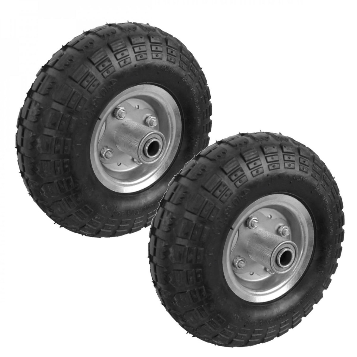 LINXOR Lot de 2 roues gonflables pour chariot 4.10 / 3.50 - 4 - Alésage 20 mm