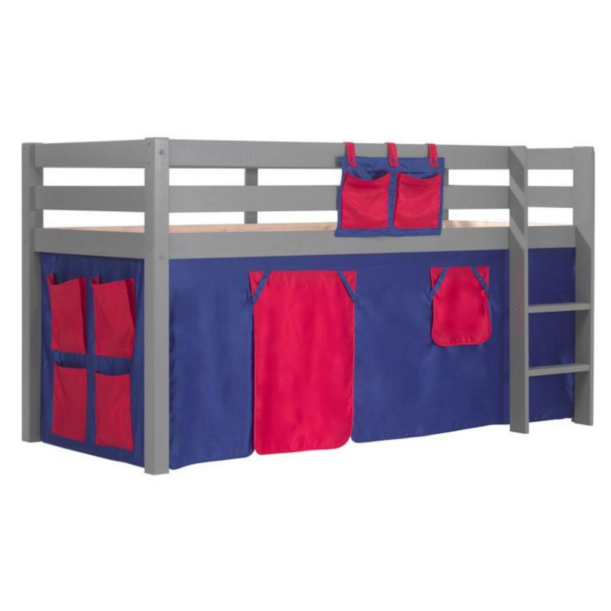 Paris Prix Lit Enfant Surélevé  Pino Domino  90x200cm Gris