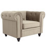Voir la diapositive 2 : Paris Prix Fauteuil Design Velours  Chesterfield  111cm Taupe