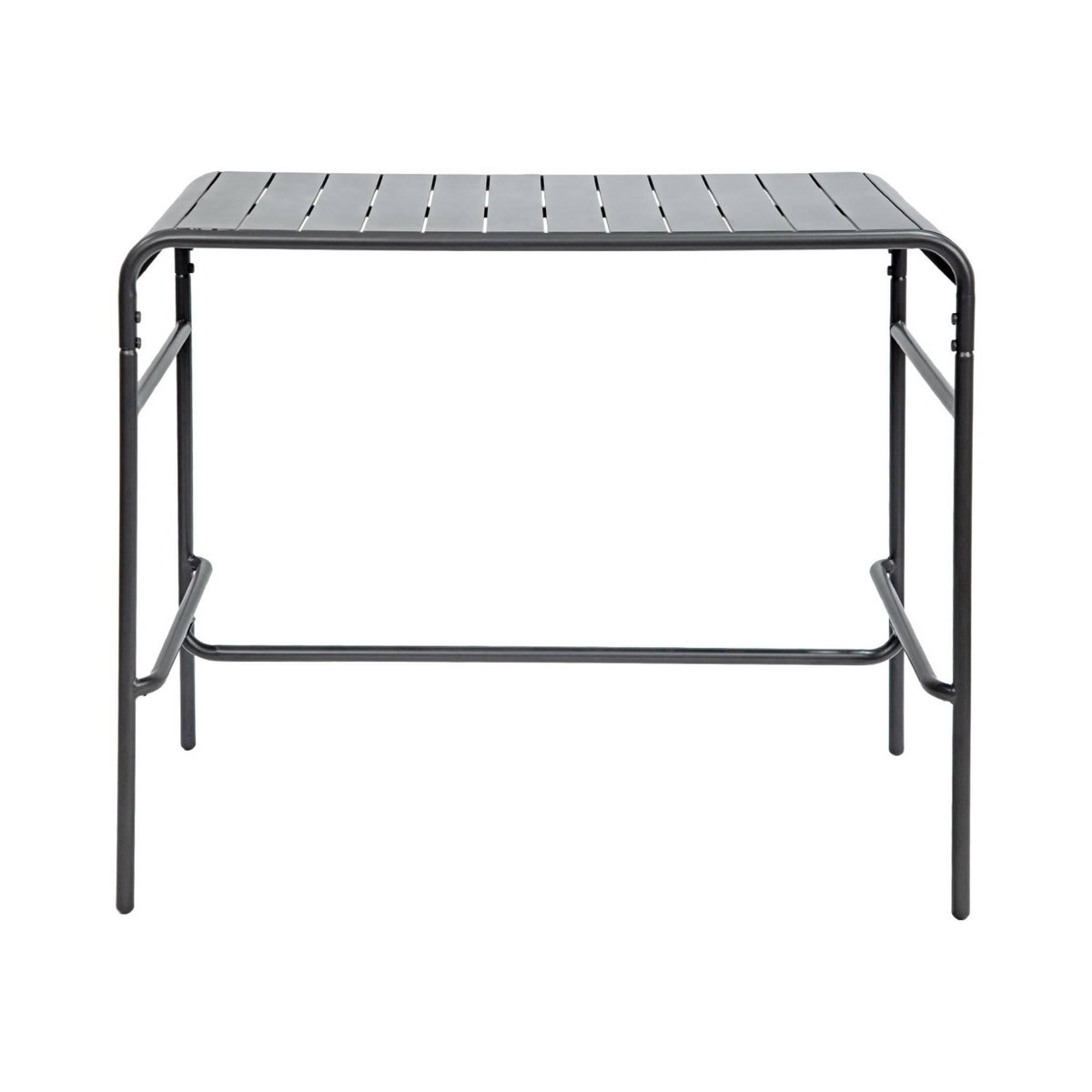 SWEEEK Table haute de jardin AMELIA, 4 chaises hautes en acier, 120 x 70cm x 95cm