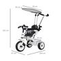 Voir la diapositive 3 : HOMCOM Tricycle enfants pare-soleil pliable canne amovible benne rangement 103 x 47 x 101 cm acier blanc et noir