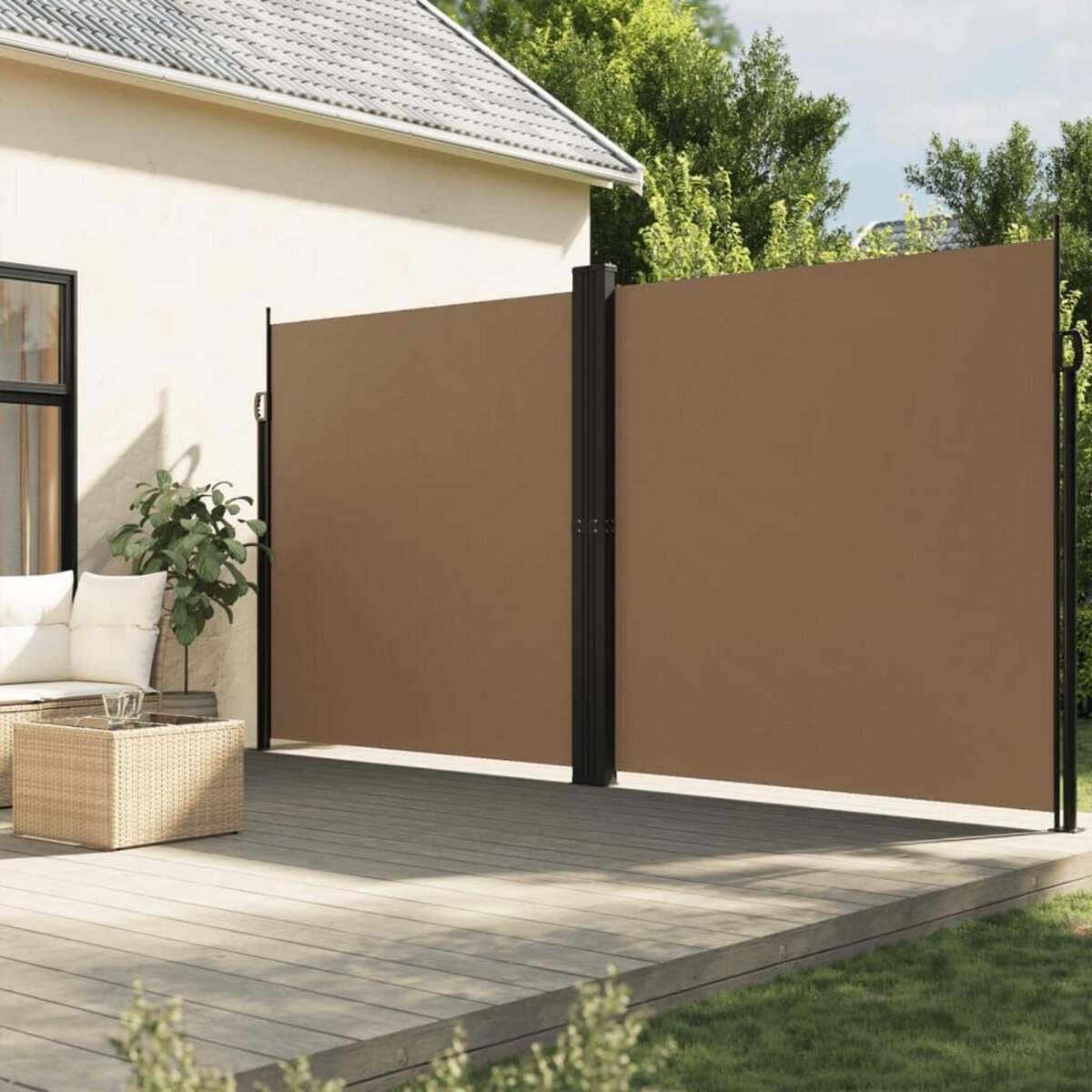 VIDAXL Auvent lateral retractable taupe 220x1200 cm