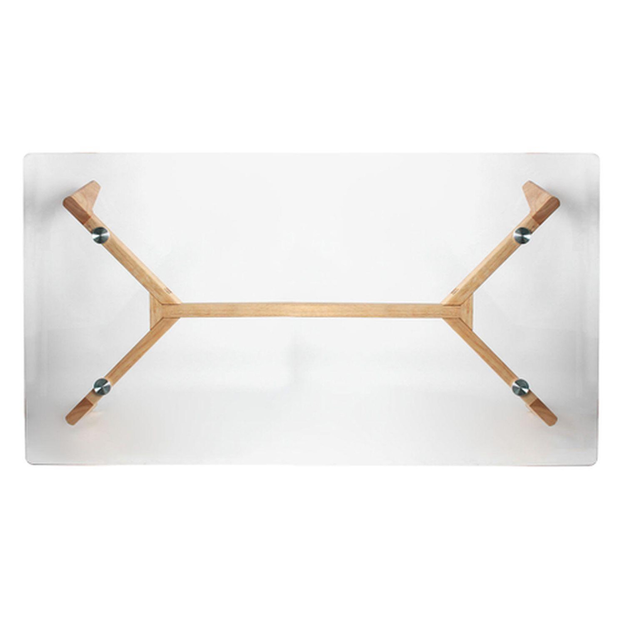 Voir la diapositive 2 : The Home Deco Factory Table basse rectangulaire design bois et verre alexia - l. 110 x h. 45 cm - beige