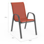 Voir la diapositive 6 : ID MARKET Salon de jardin MADRID table 240 CM et 10 chaises empilables terracotta
