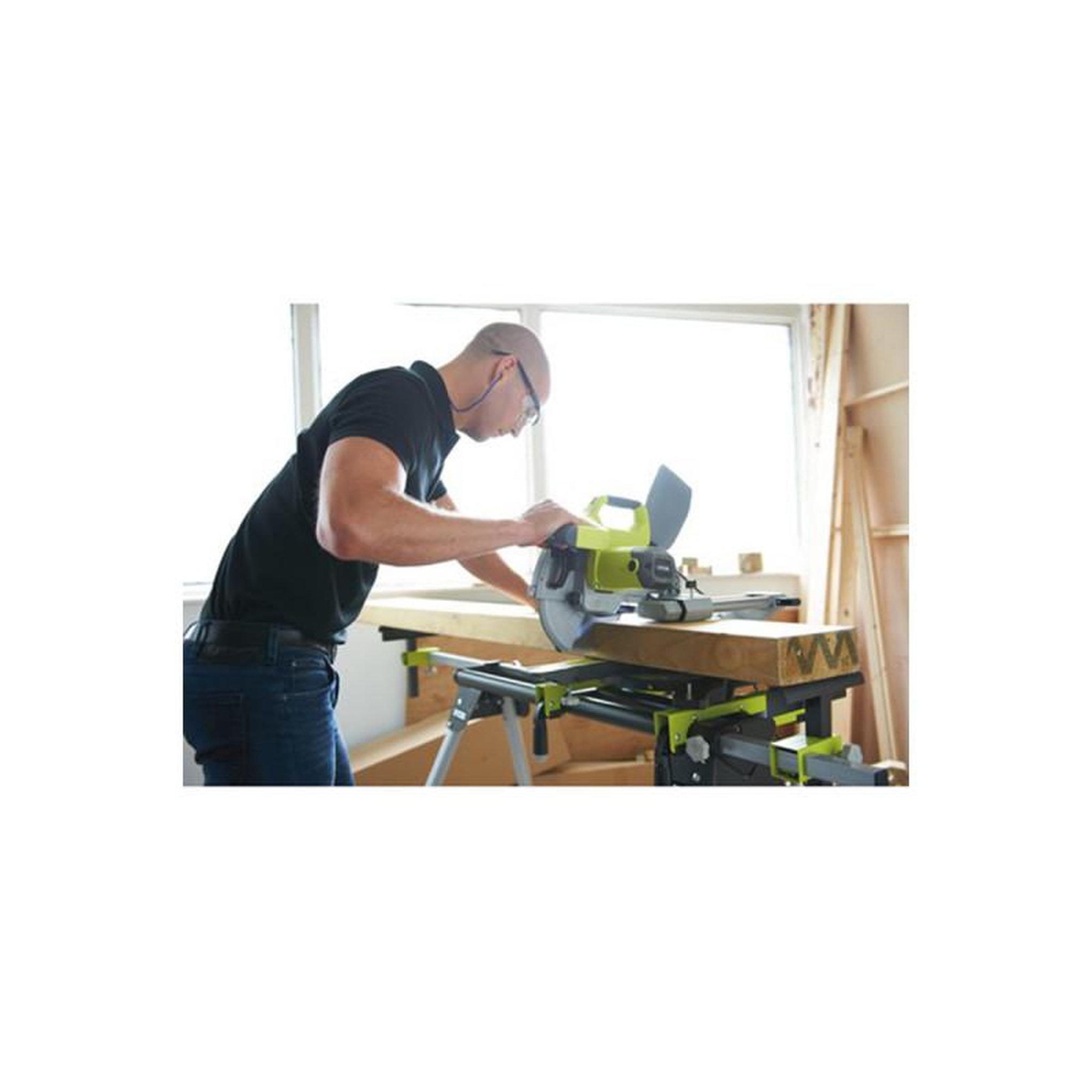 Voir la diapositive 2 : Ryobi Scie à coupe d'onglets radiale électrique RYOBI 1500W 216mm EMS216L