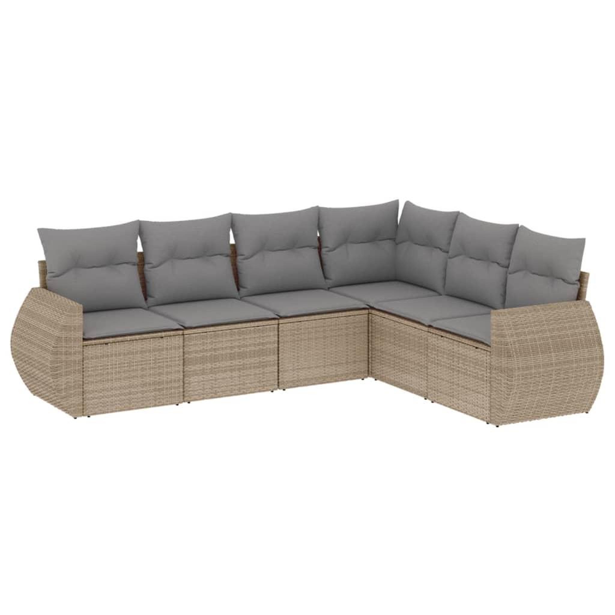 Voir la diapositive 2 : VIDAXL Salon de jardin avec coussins 6 pcs beige resine tressee