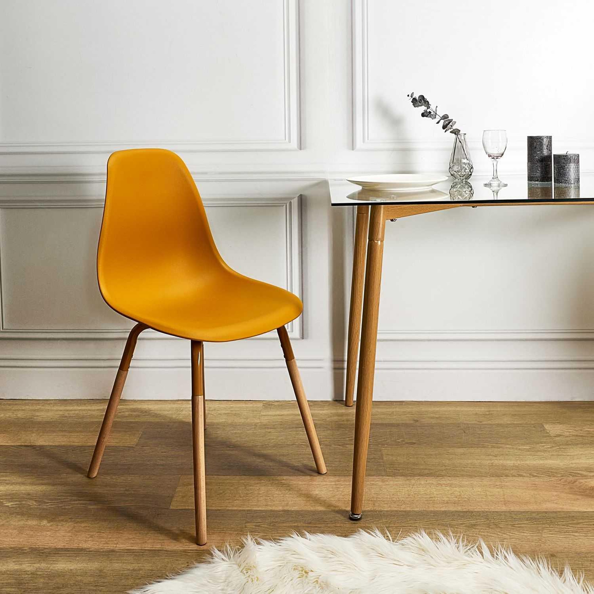Voir la diapositive 2 : The Home Deco Factory Lot de 4 Chaises scandinave Phenix en polypropylène et métal
