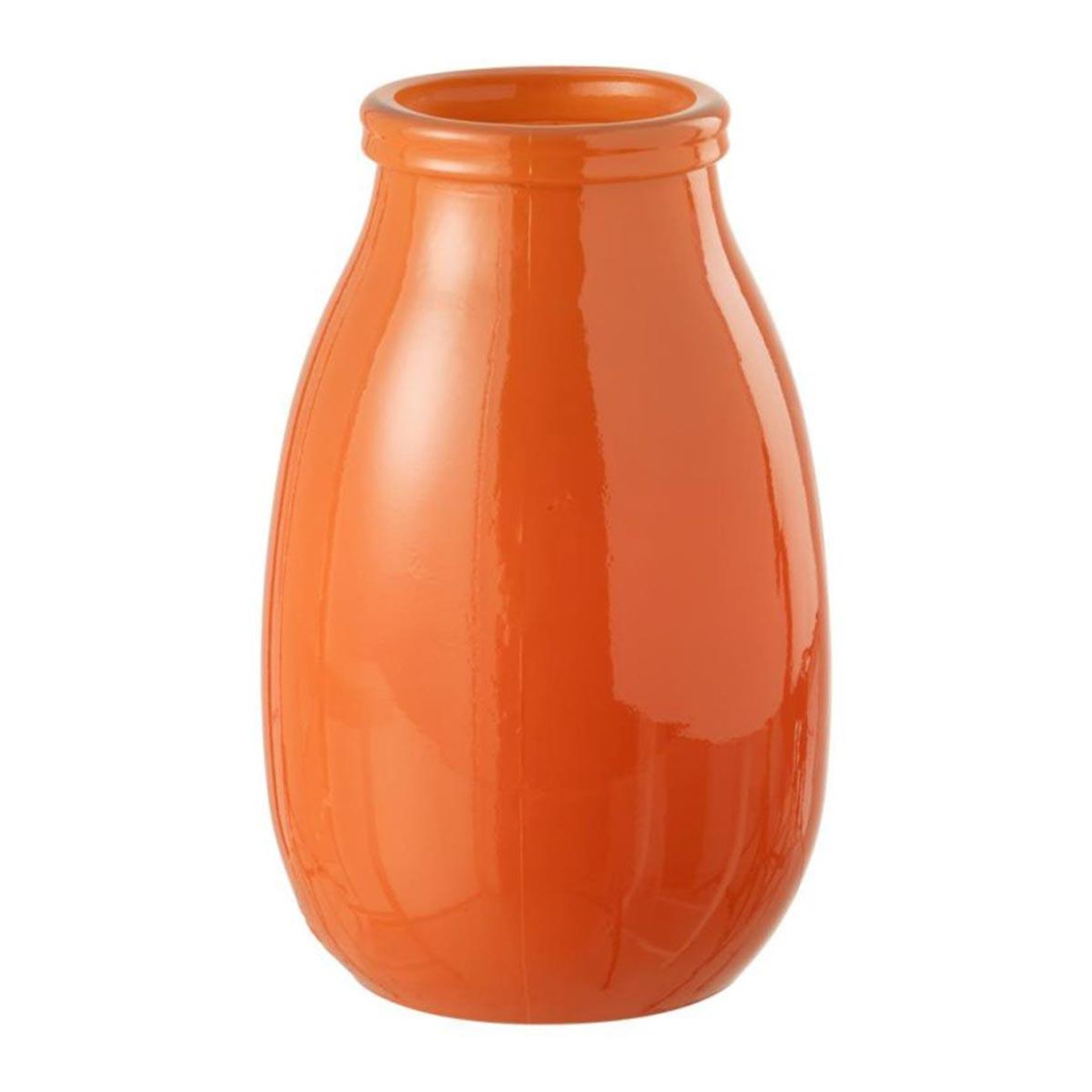 J-LINE Vase déco en verre  cocoon  28cm orange