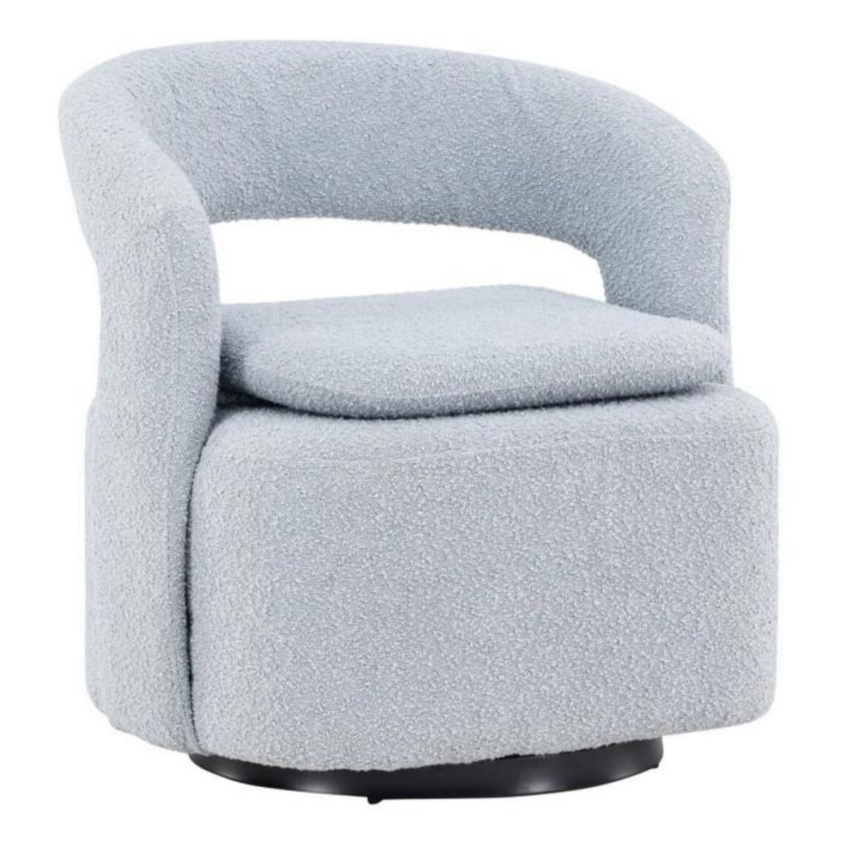 Paris Prix Fauteuil Design Bouclette  Laurel  75cm Bleu Clair