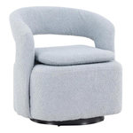 Paris Prix Fauteuil Design Bouclette  Laurel  75cm Bleu Clair