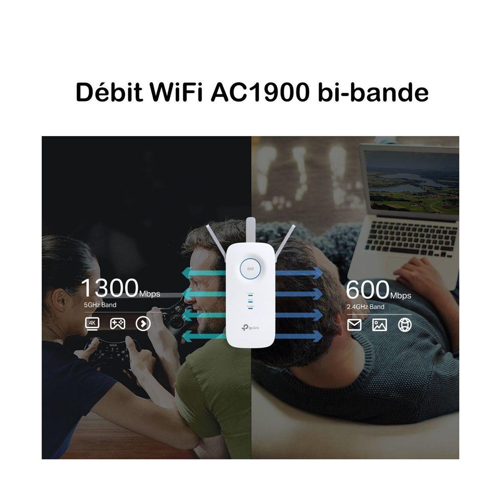 Voir la diapositive 5 : TP-LINK Répéteur wifi re550 wifi ac1900 dual band