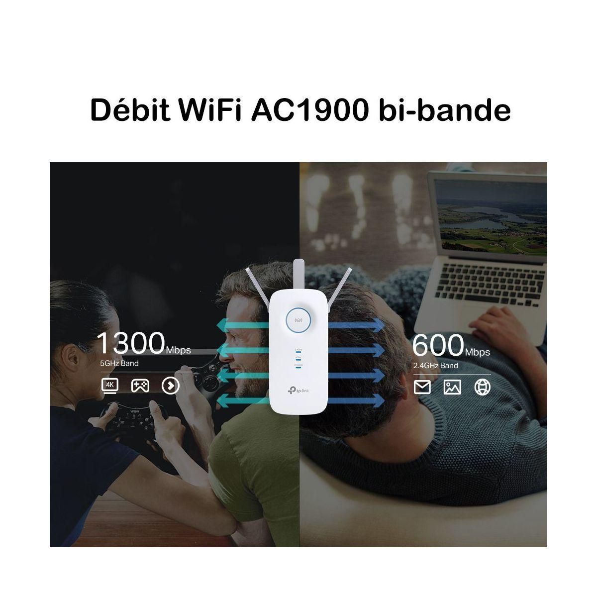 TP-LINK Répéteur Wifi RE550 Wifi AC1900 dual band
