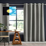Home collection Rideau occultant 100%polyester. Coloris disponibles : Gris, Orange, Bleu, Jaune, Beige