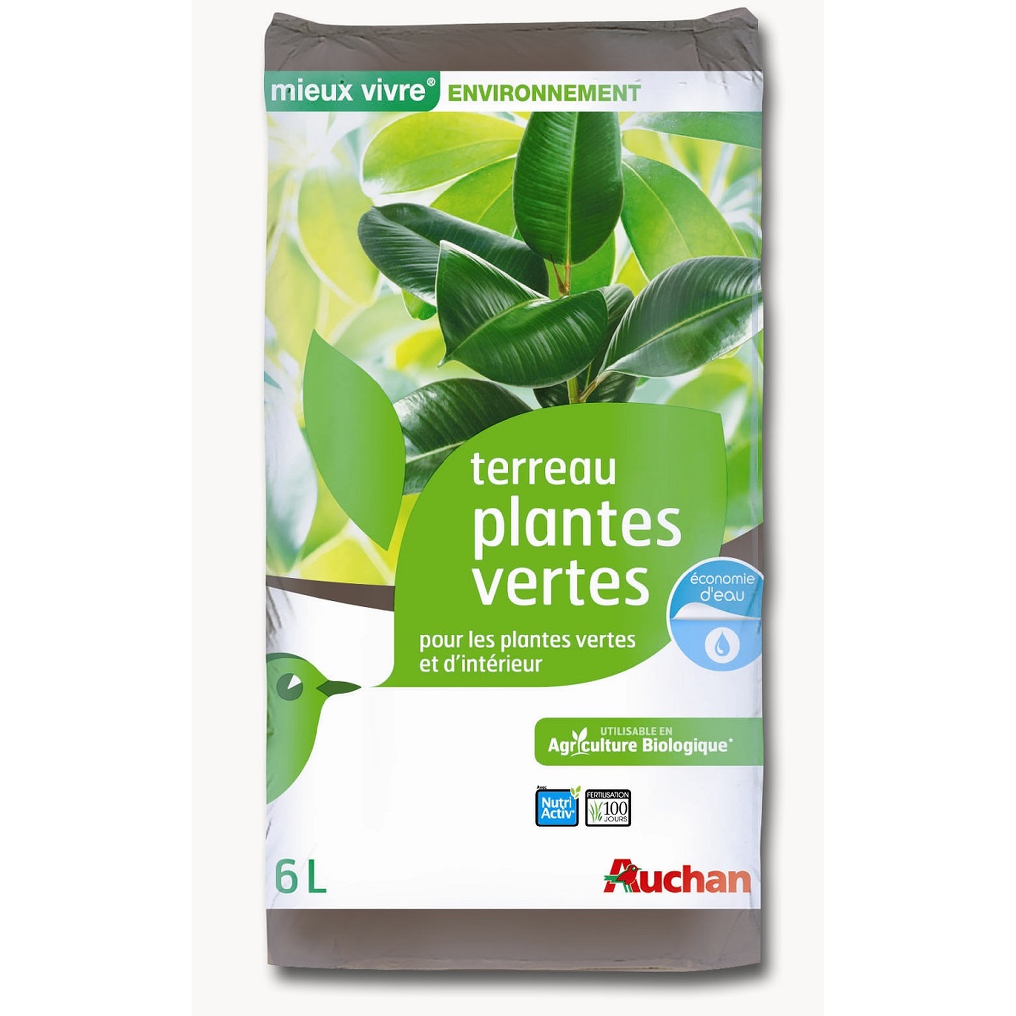 TERREAU PLANTES VERTES MVE 6 L