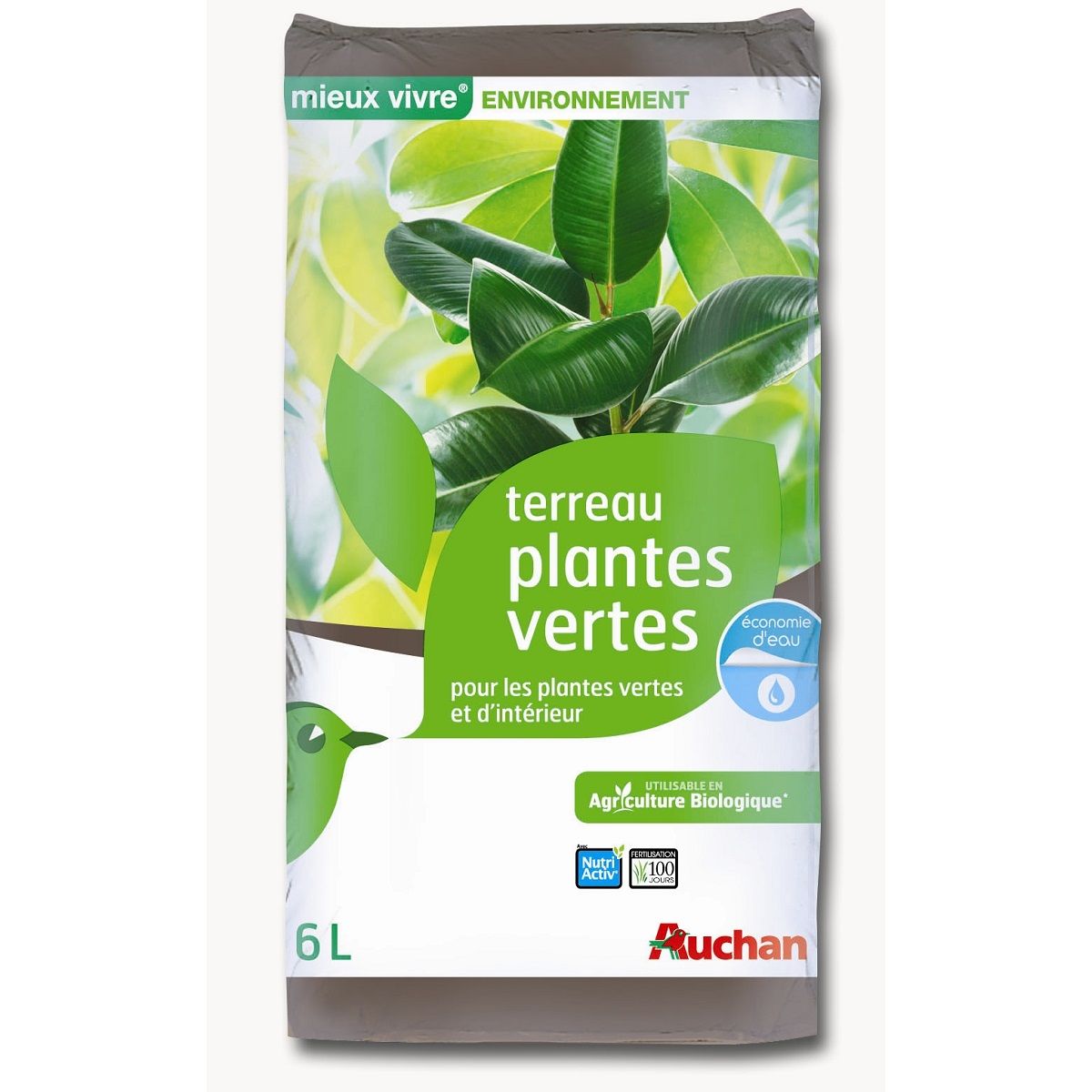 TERREAU PLANTES VERTES MVE 6 L 6l