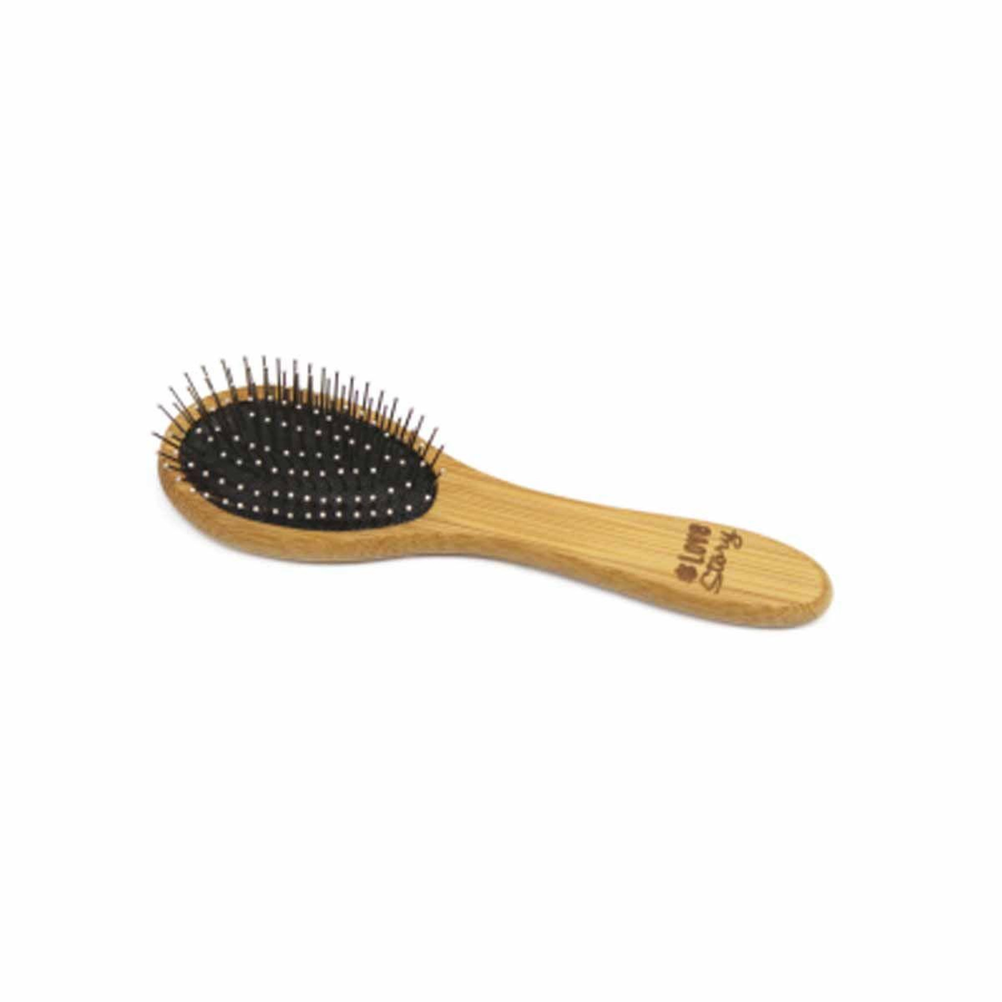 HOMEA Brosse de toilettage bambou  picots perles  19cm naturel