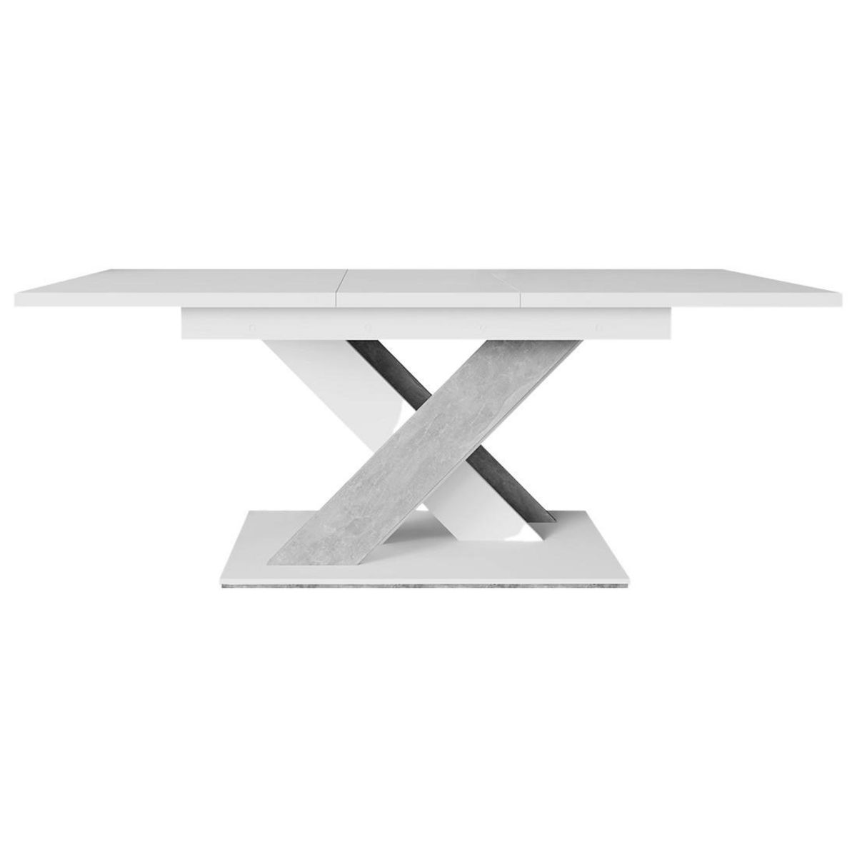 BEST MOBILIER Buriti - table à manger extensible - blanc et effet marbre - 4 à 6 personnes