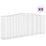 Voir la diapositive 2 : VIDAXL Paniers a gabions arques 9 pcs 400x50x160/180 cm fer galvanise